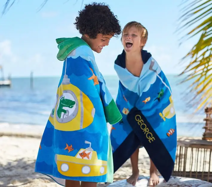 Herbabe/летнее пляжное одеяло для малышей; мягкий плащ с капюшоном и рисунком; быстросохнущее детское купальное полотенце; банный халат для новорожденных мальчиков и девочек