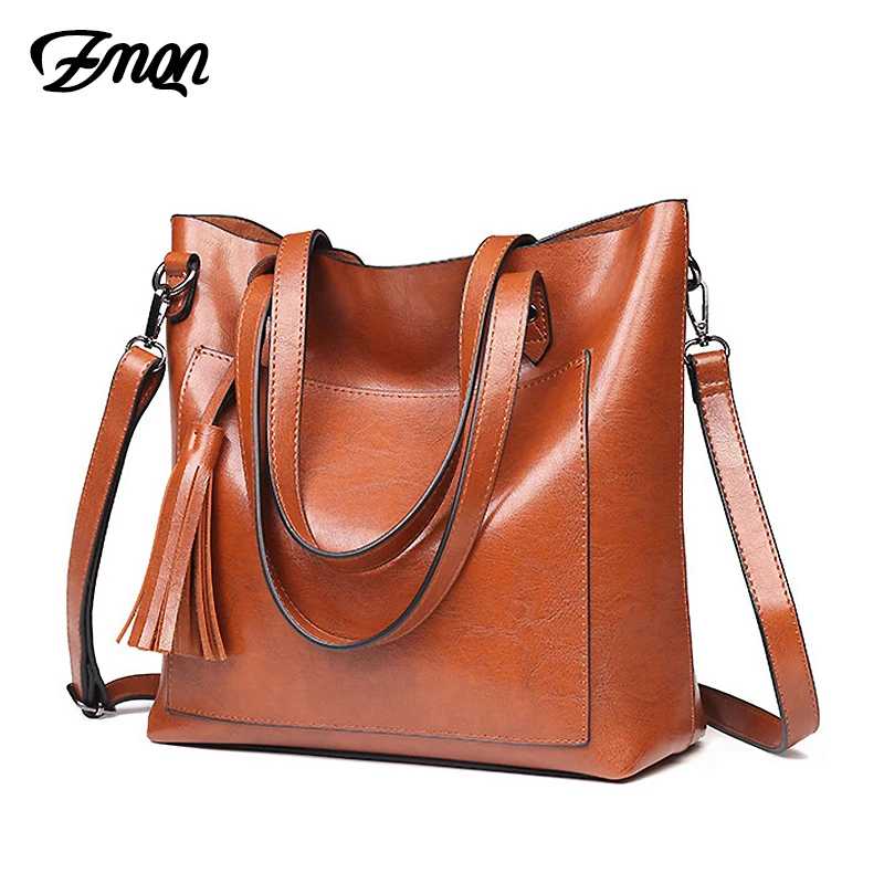 

ZMQN Women Leather Handbags Messenger Bags For Women Luxury Famous Brand Work Crossbody Bag 2019 Big Bucket Bag Vintage Sac C662
