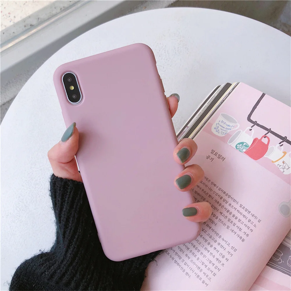 Lovebay карамельный цвет силиконовый для iPhone 6 6s 7 8 Plus X XR XS Max чехол для телефона простой сплошной цвет мягкий ТПУ для iPhone 11 Pro Чехол