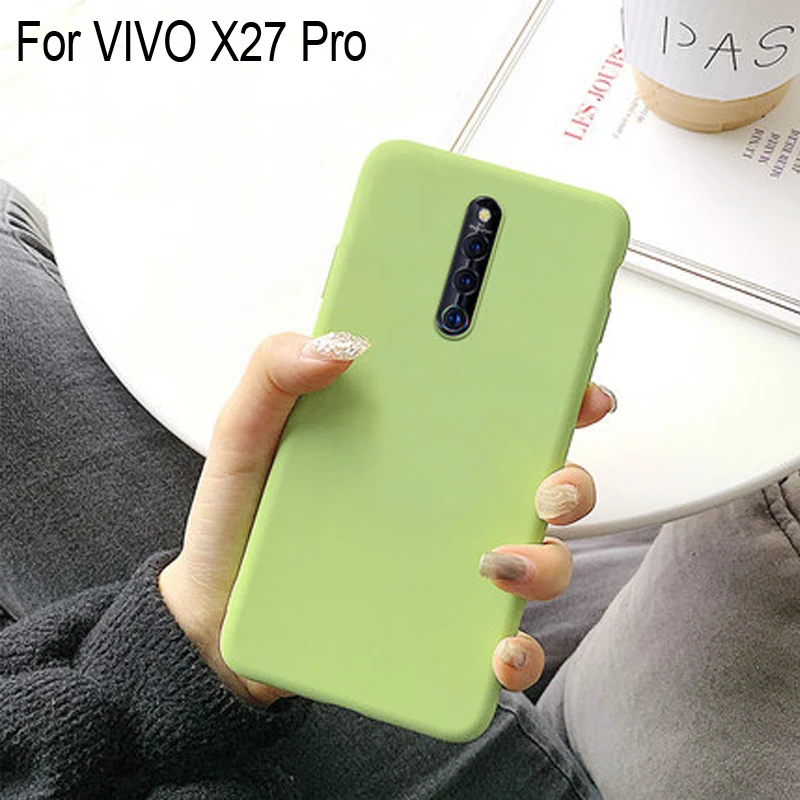 

Luxury Soft Back Matte Color Cases For VIVO X27 Pro Simple Solid Color Ultrathin TPU Case Candy Color Back Cover For VIVO X27Pro
