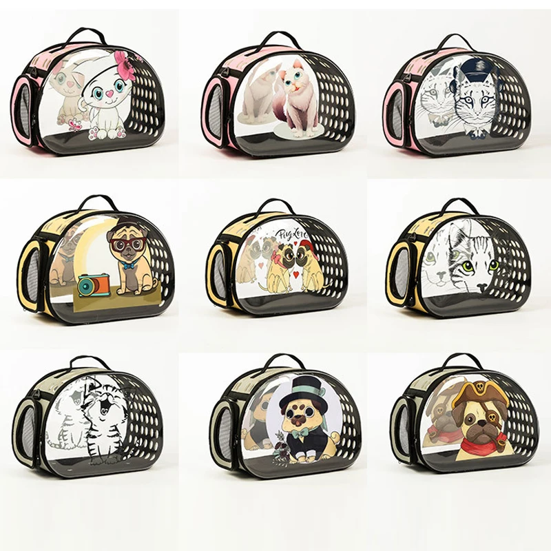 

DannyKarl 3D New Cartoon Animal Cat Pet Bag Single Shoulder EVA Diagonal Portable Breathable Cute Cat Dog Foldable Out Bags Cage