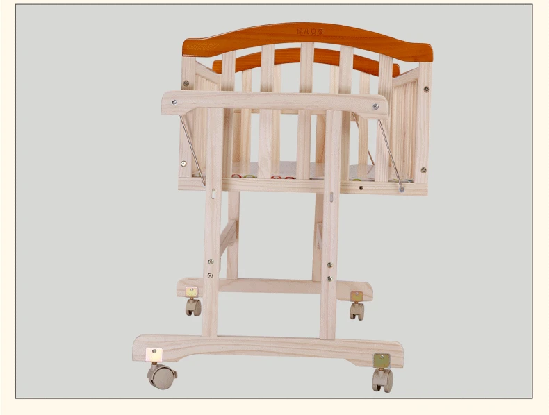 Cradle baby bed cot functional solid wood movable rocking crib hangmat