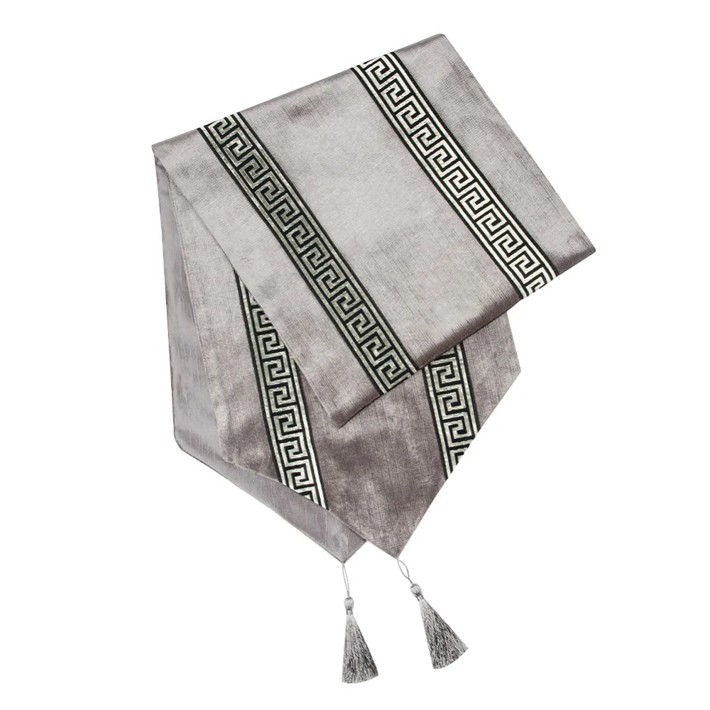 Topfinel скатерти из хлопчатобумажной льняной ткани с кисточками для украшения стола для дома, столовой, кухни, улицы, свадебной вечеринки - Цвет: Grey-B