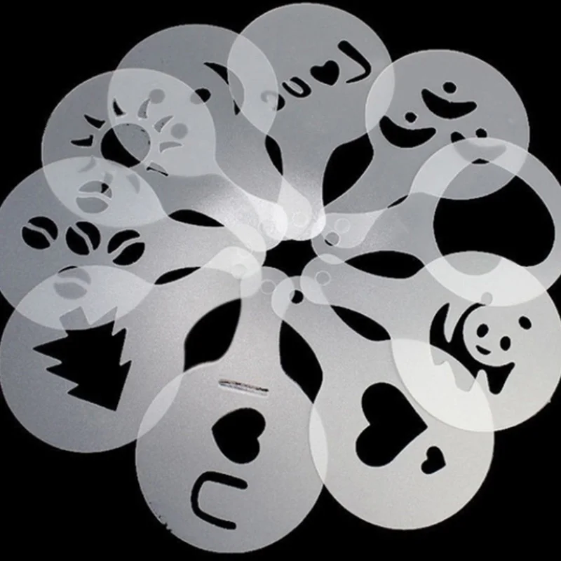 

16Pcs Wedding Cake Foam Decorations Bride Pattern Spray Flower Mold Spray Printing Sugar Coffee Powder Sieve Cupcake Decorator