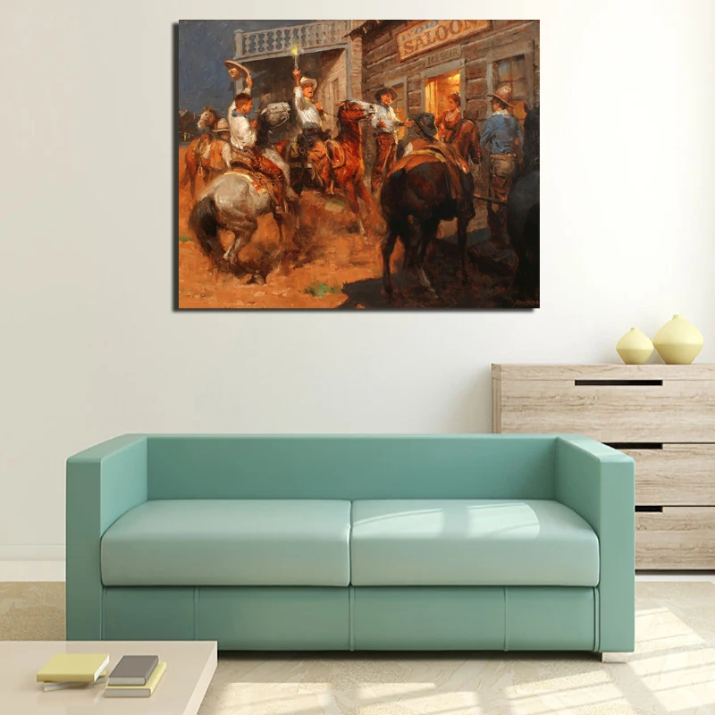 

Andy Thomas Cowboy In Oil Painting Canvas Painting Poster Print Wall Art Oil Painting Decorative Pictures Modern Home Decoration