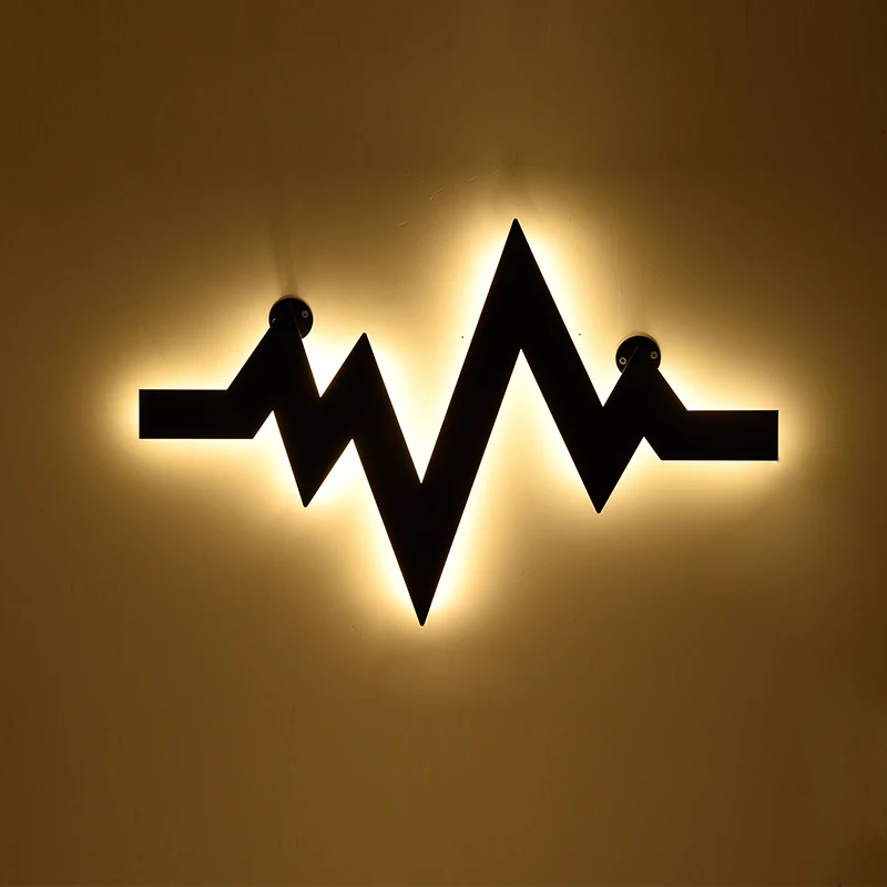 

Metal Black Body Led Wall Lamps Flashing Lightning Bar Coffee Shop Aisle Bedroom Parlor Wall Light Loft Industrial Style Lamp
