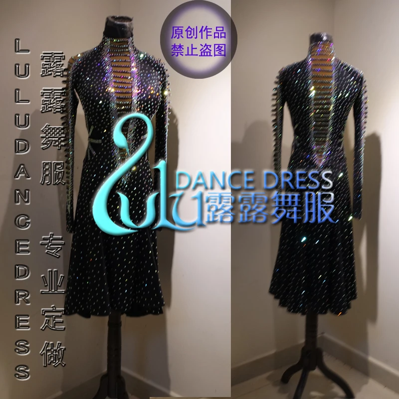 

New Black vestito da ballo Latino, Rumba Jive Chacha Ballroom Latin Dance Dress Ragazze Donne, vestito latino girl latin dress
