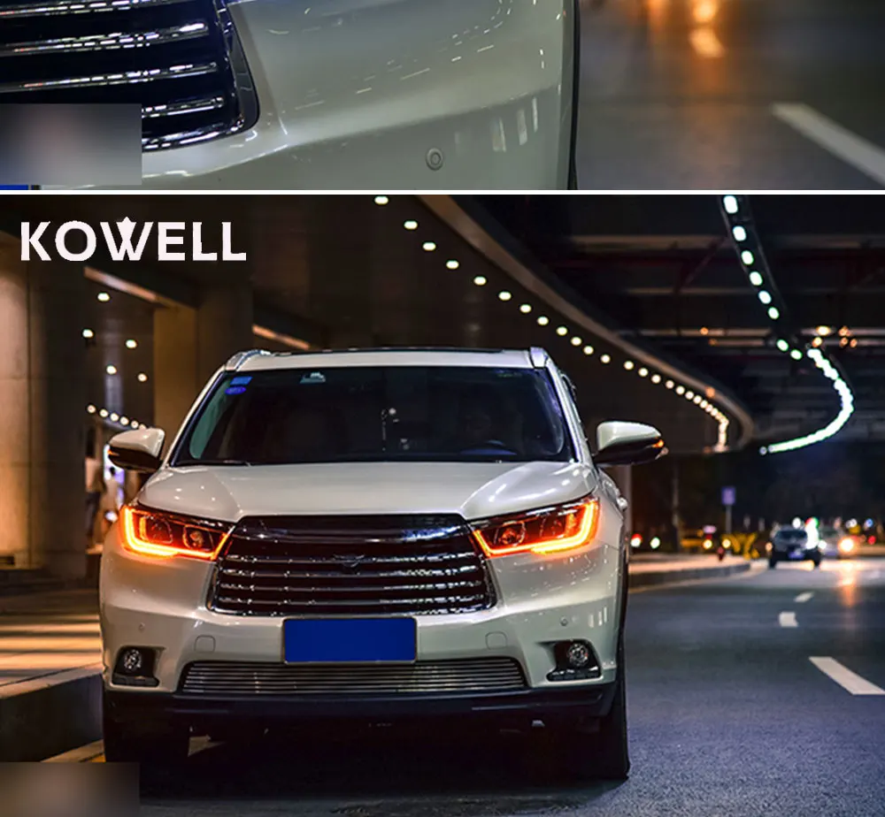 Clearance KOWELL Car Styling For Toyota HIGHLANDER headlights For HIGHLANDER head lamp Angel eye led DRL front light Bi-Xenon Lens xenon 7