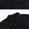 UsualYeah New  Women Office Lady Black Body Shirts Solid Lace Long sleeve Turn-down Collar Blouse S-XXL SY0329 5