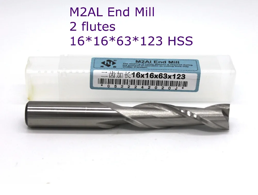 Фрезы 16*16*63*123 из 2 флейты HSS M2AL диаметр концевой фрезы 1 мм фрезерный станок с ЧПУ
