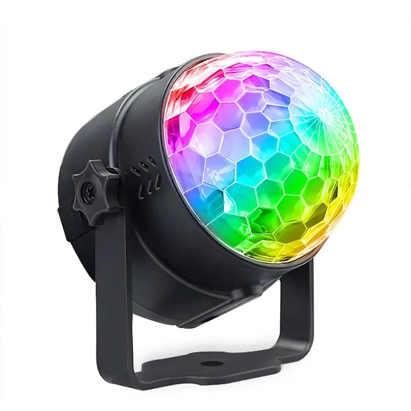 Мини RGB 10 Вт дискотечный шар Светодиодные лампы этапа диджей ktv Дискотека лазерный Вечерние Партии Огни Звук ИК дистанционное управление