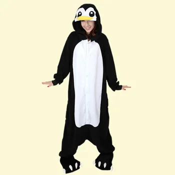 

New Adult Unisex Long Black Penguin Halloween Fancy Costumes Pajamas Cosplay Animal Onesies for Adults