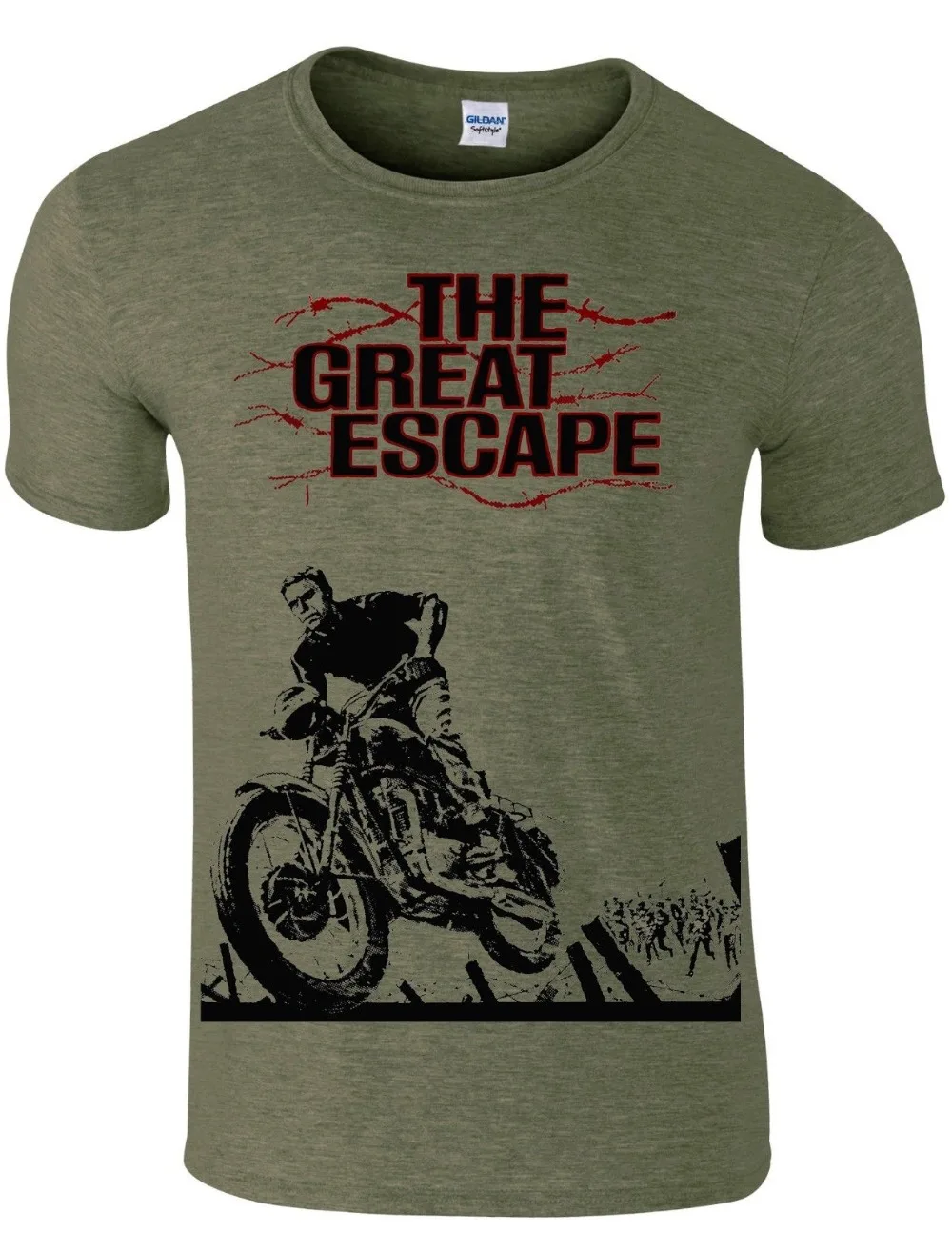 

Steve Mcqueen The Great Escape Biker Cafe Race Motorcycle Film Men`S T Shirt Brand Men Fashion Summer Listing Fashion