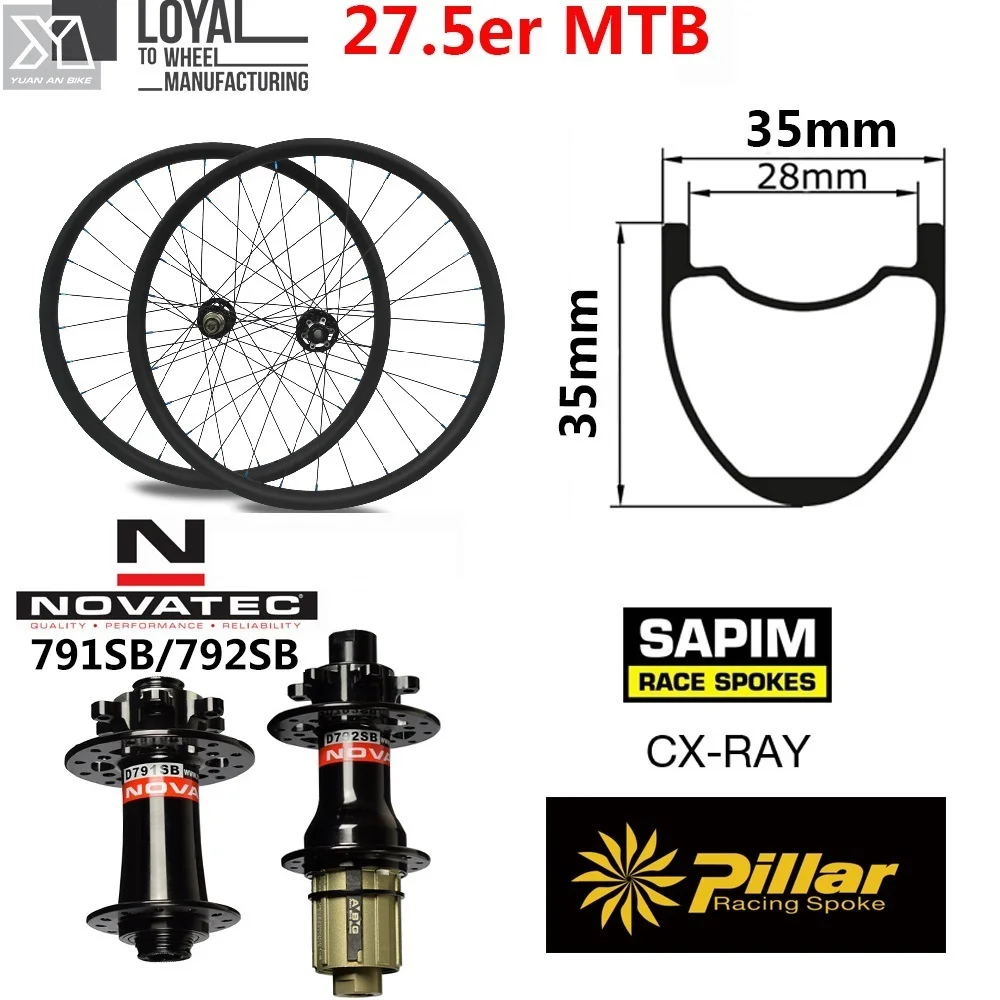 27 5 er колеса для горного велосипеда 650B MTB велосипед Wheelset 35 мм * углеродный обод с