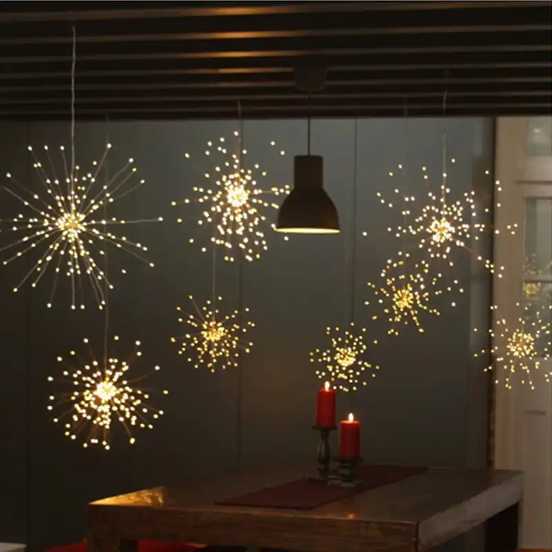 200led Hanging Starburst Fairy String Light Diy Firework Christmas