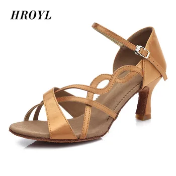 

High quality Satin Women's Professional Ballroom Dance Shoe Girls Latin Dance shoes 3 Colors
