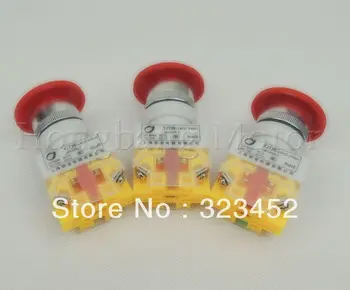 

10 PCS emergency stop push button switch HB contact push locked turn reset 1 NC Port 1 NO port