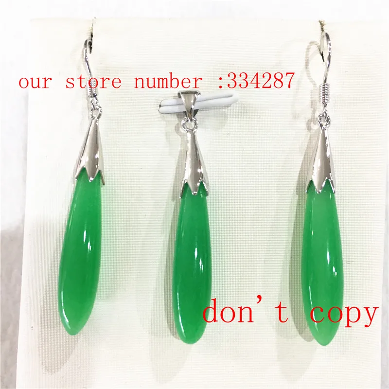 new natural green jades pendant and earrings set | Украшения и аксессуары