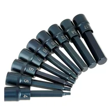 1 шт. электрическая отвертка с шестигранной головкой гнездо адаптера питание диска инструмент розетки 1/" 100 мм H4 H5 H6 H7 H8 H10 H12 H14 H17