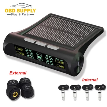 

Solar TPMS Tire Pressure Alarm Monitoring System Tyre Pressure Sensor Auto Security Alarm monitor System 2018 Promotion Price