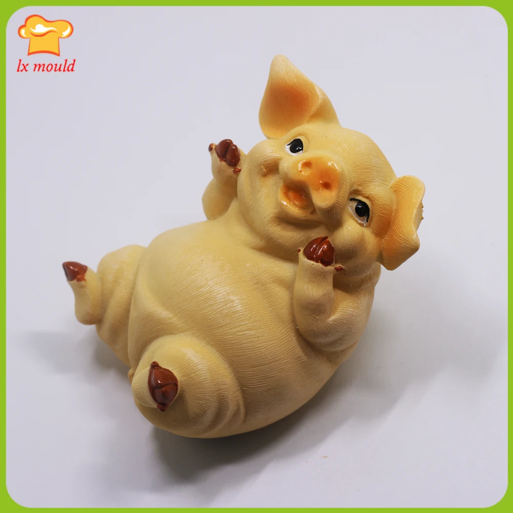 

2108 lift up the marketing pig cake mold to turn sugar diy chocolate candle soap silicone mold tool