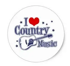 1.5inch I Love Country Music Classic Round Sticker 1.5inch I Love Country Music Classic Round Sticker