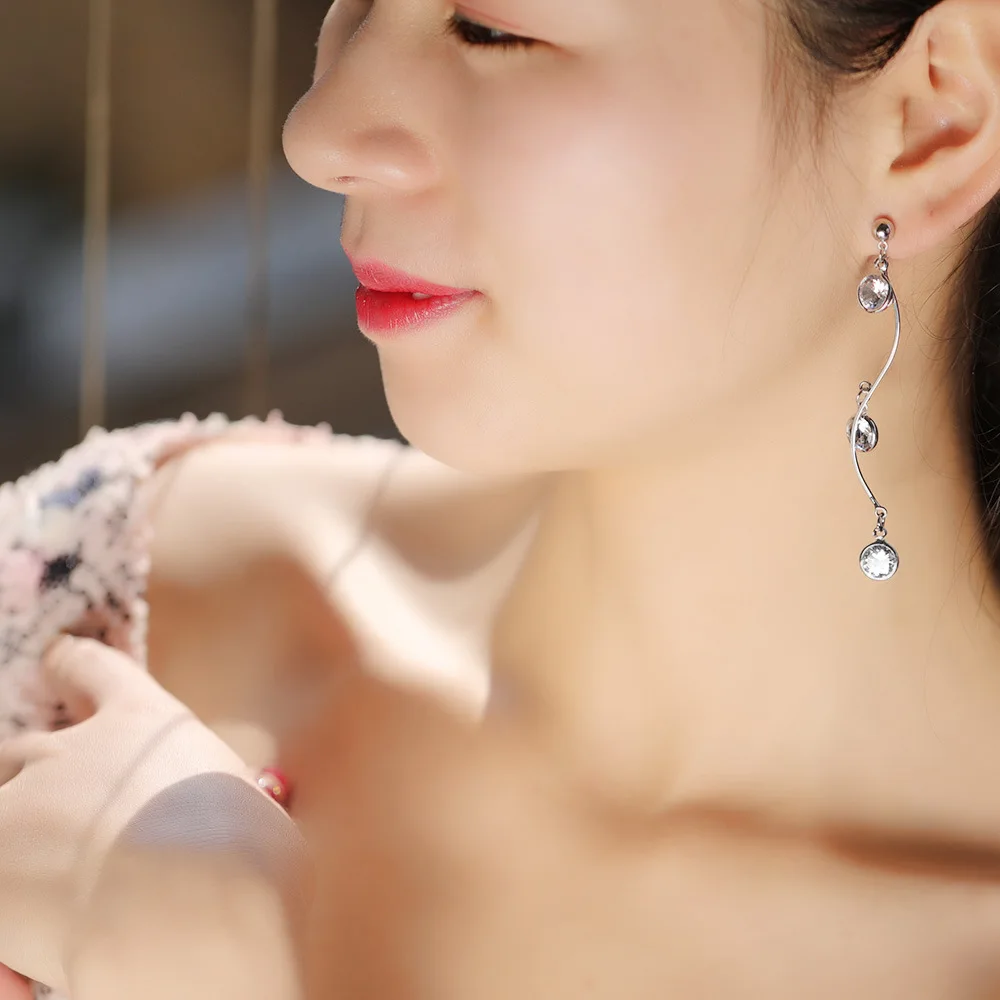 

Ajojewel S Shaped Long Earrings Wedding Womens Jewelry Cubic Zirconia Earrings Drop