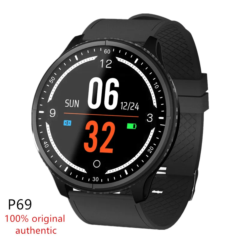 

P69 Smart Watch Men Smartwatch Step Counter Fitness Tracker Heart Rate Detection IP68 Waterproof Bracelet For Android IOS PK L5