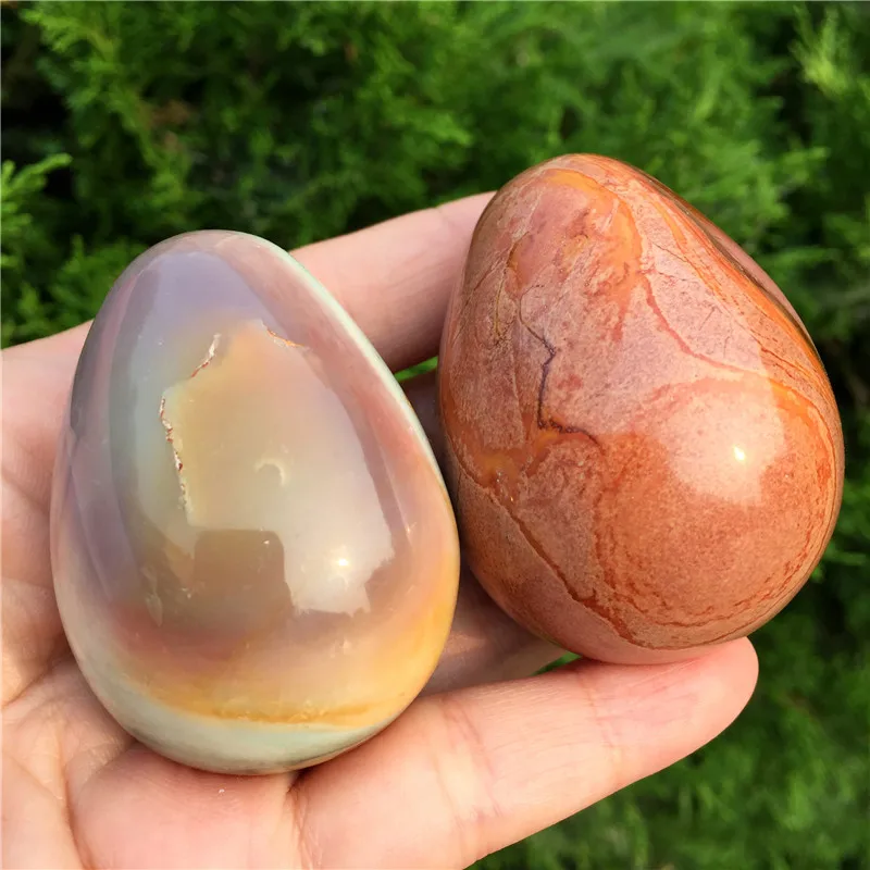 1 шт. натуральный красочный океан яшма ручная работа яйцо форма Кристалл любовный камень как подарки для украшения дома