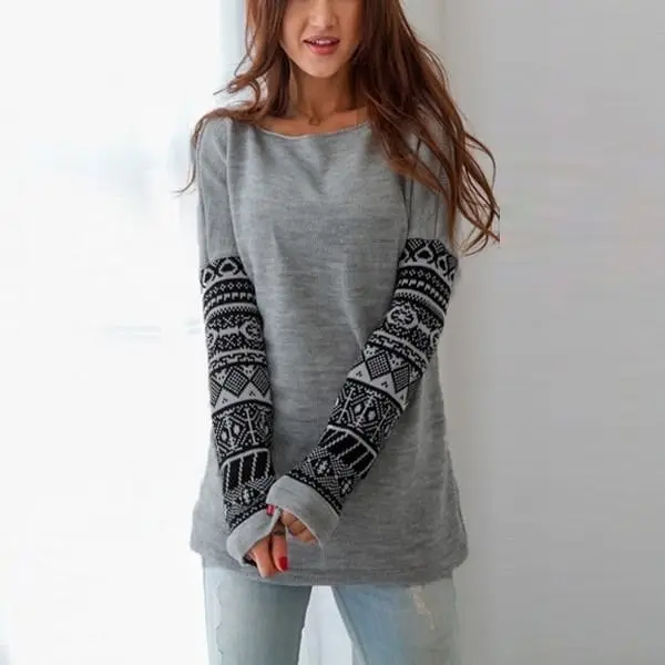

Women Plus Long Sleeve Knitted Jumper Pullover Casual Loose Baggy Tops