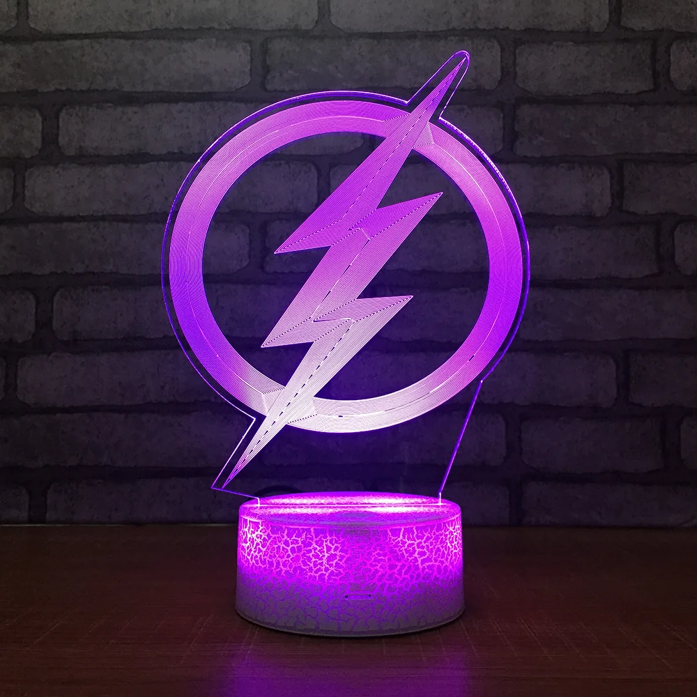 Flash 3D LED RGB Night Light 7 Color Change Desk Light Action Figures
