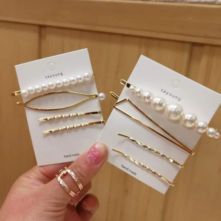 

4Pcs/Set Pearl Metal Hair Clips Women Hairpin Girls Hairpins Barrette Bobby Pin Hairgrip Hair Accessories Dropship New Arrival