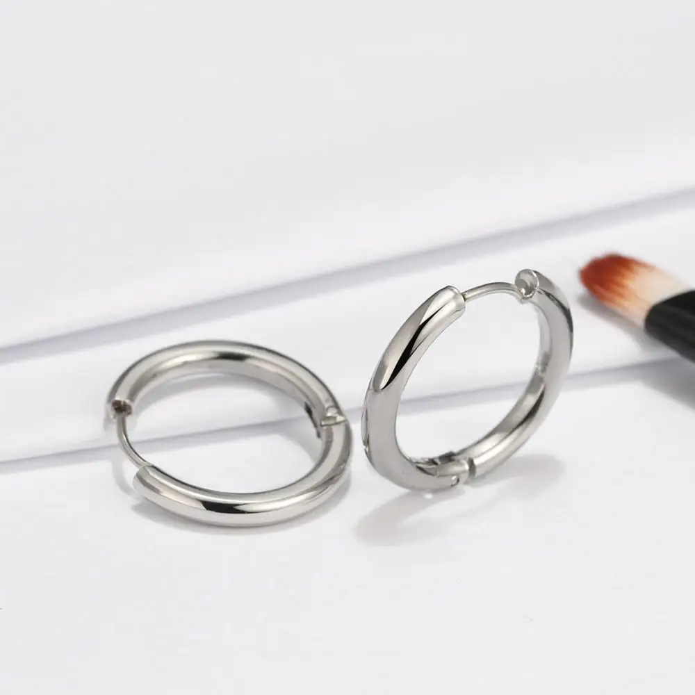 Effie queen новые серьги-кольца из нержавеющей стали для женщин и мужчин 23 мм круглые серебряные серьги унисекс модные ювелирные изделия DGTE101 - Окраска металла: Silver Color