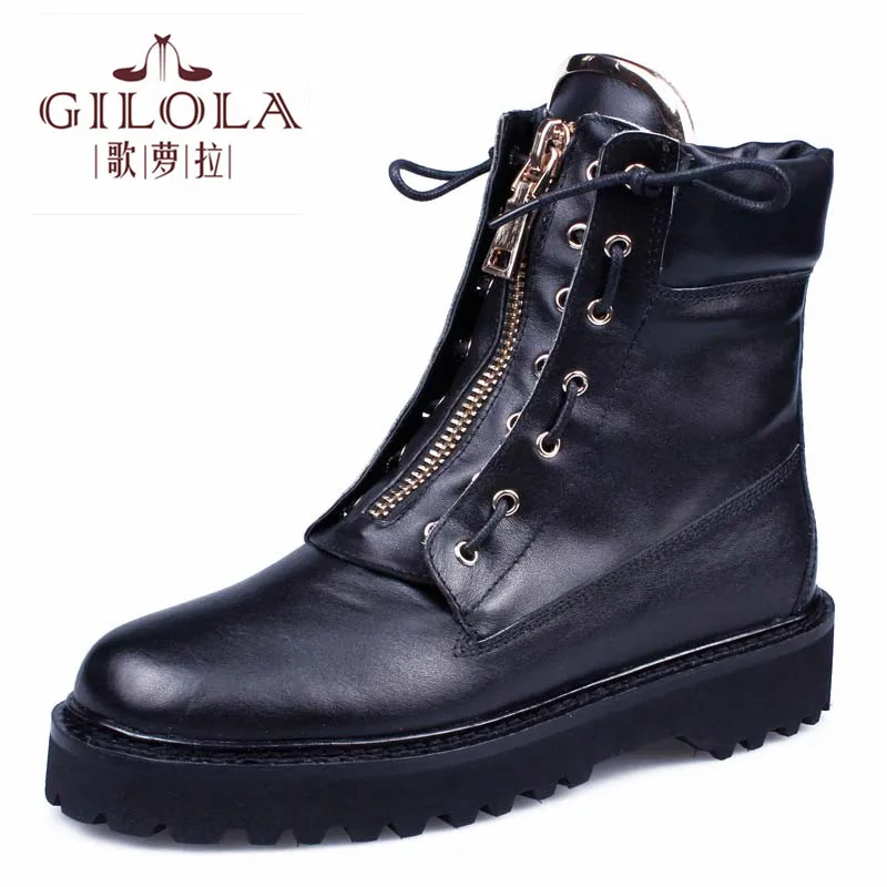 wedge heel motorcycle boots