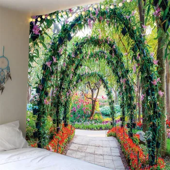 

3D Colorful Psychedelic Floral In Art Thin Polyester New Hot Tapestries Plant Printed Wall Hanging mandala tapestry Dropship