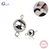 6mm 8mm 925 sterling silver Magnetic Clasps lovers Magnetic Clasps for Bracelets Round Ball Buckle Clasps for Jewelry Making DIY ► Photo 1/6