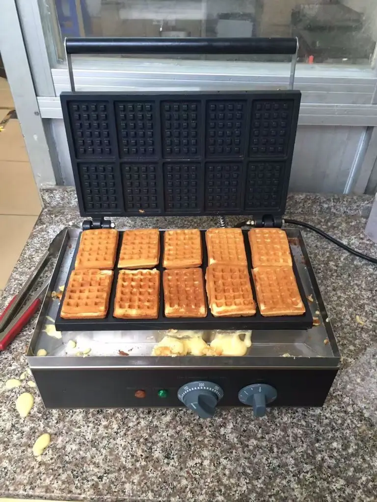 Free shipping Electric 10 pcs square waffle baker| waffle maker| waffle grill/ / waffle machine