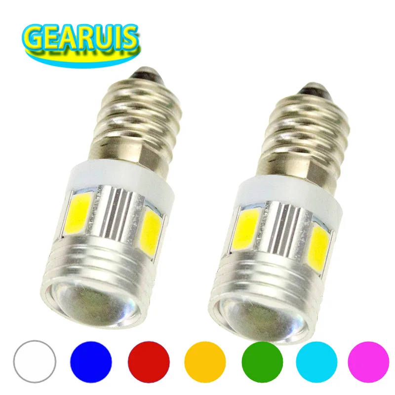 100X E10 светодиодный 6 SMD 5630 5730 6SMD белый красные синие Цвет зеленый желтый