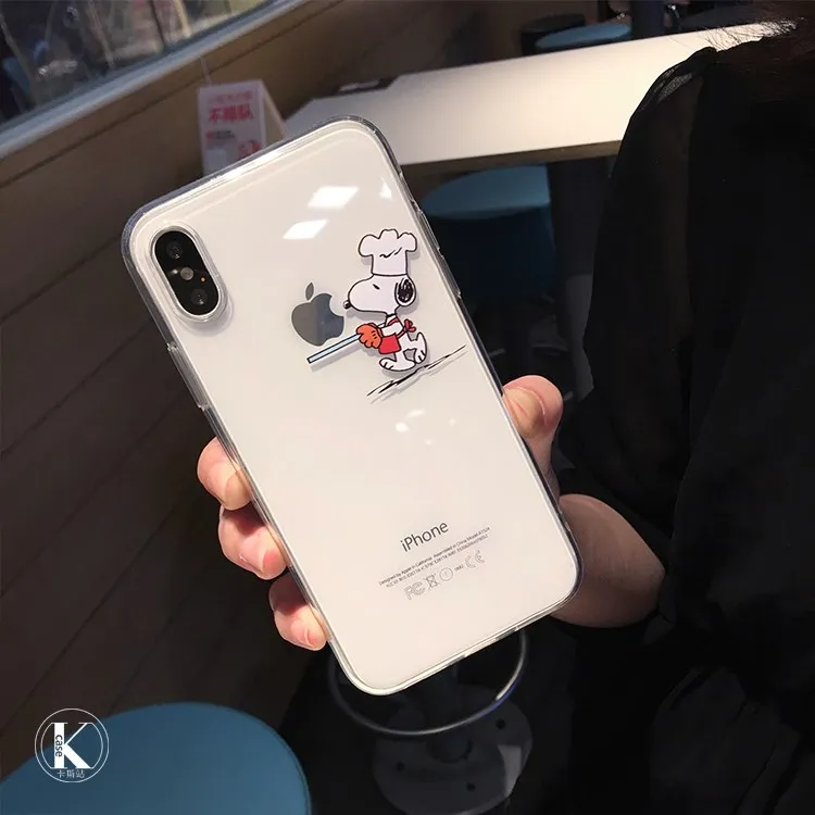 Мягкий прозрачный чехол из ТПУ с милым щенком для iPhone 11 Pro Max X XS XR 6 6S 7 8 Plus - Цвет: 4