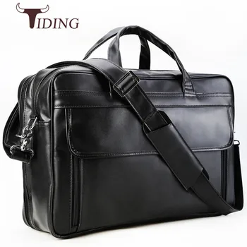 

tiding Europen Napa Cow Leather Briefcase Men's Business Handbag 17 inch Computer Bag Large Capacity Office Bag for Travel 1225