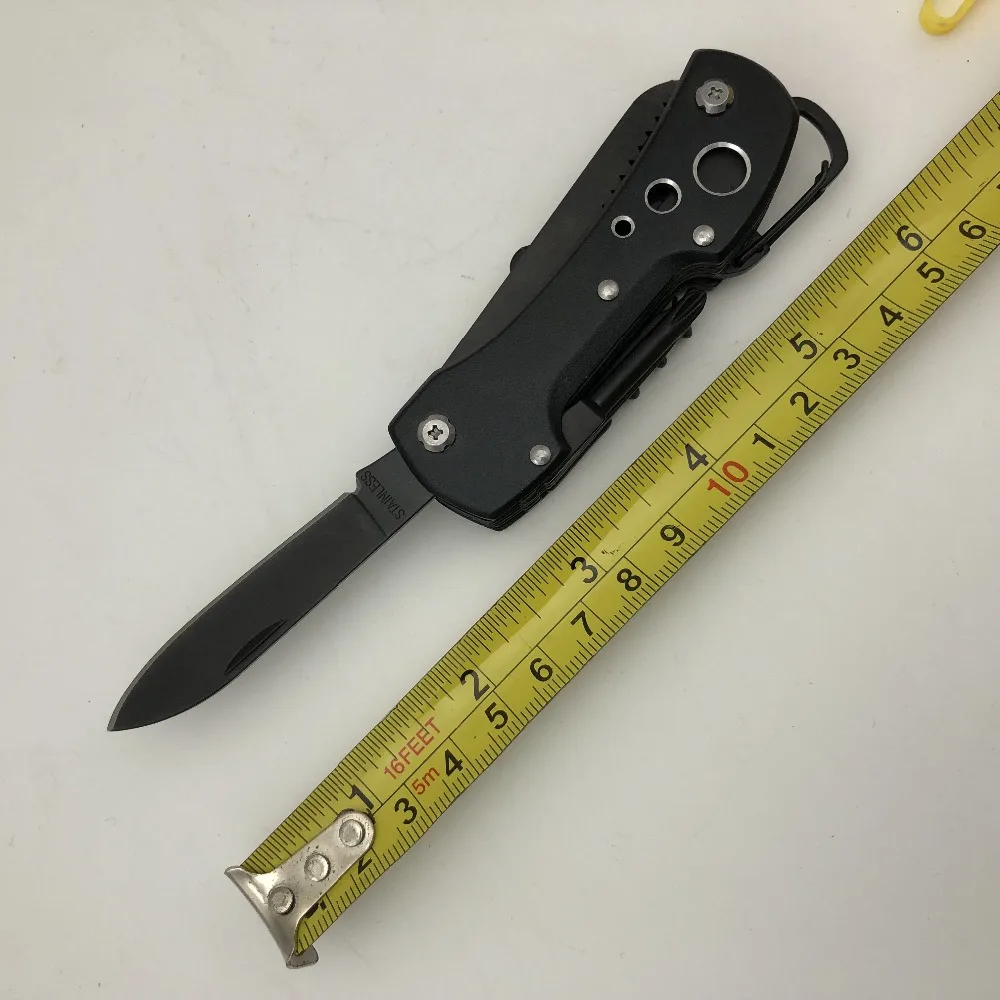 Черный Многофункциональный швейцарский нож, многоцелевой армейский складной карманный нож для кемпинга, выживания, инструмент для повседневного использования