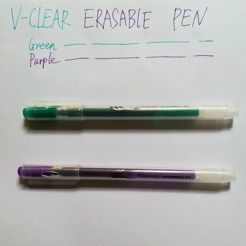 VCLEAR Cute Erasable Pen 0.7mm Green Purple Unisex Gel Ink Pen Writing Signature Pen School Office Stationery Strong Quality