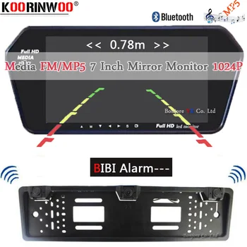 

Koorinwoo EU Multimedia 1024P HD 7" Mirror Monitor Bluetooth MP5 Video Car rear view camera Parktronic Buzzer Alarm Sensors