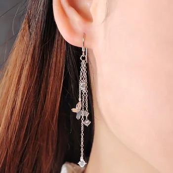 

925 Silver Earrings Tassel Ladies Popular Jewelry Accessories Earrings Wholesale with box