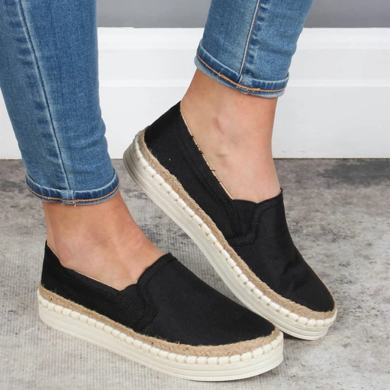 

Puimentiua Casual Print Shoes Woman Canvas Shoes Women Wear Resistant Sneakers Breathable Walking Slip On Espadrille Comfy