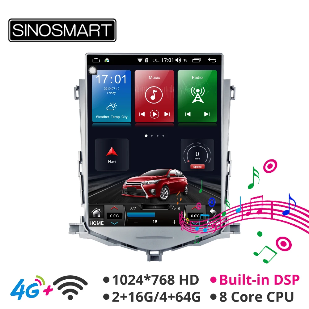 

Sinosmart Android 8.1 Tesla style Vertical HD screen car gps multimedia radio navigation player for Volkswagen Touareg 2011-2016