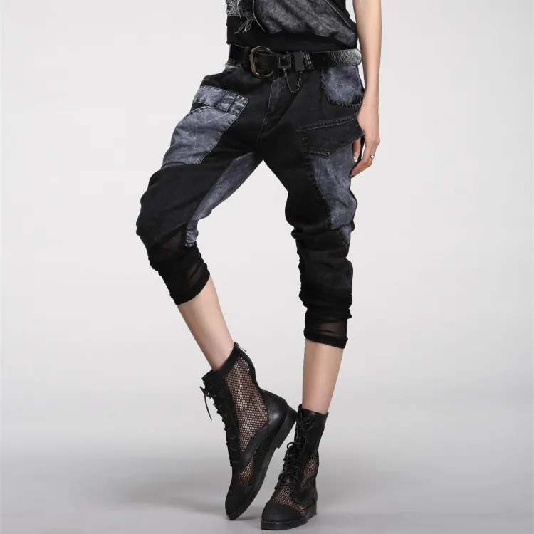 ASYMSAY 2017 новые модные женские черные свободные брюки для женщин AC8001|black denim|fashion