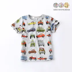 Футболка для мальчиков Автомобили печатных Лето 2017 г. короткий рукав детская одежда футболки дна дети рубашка для От 2 до 10 лет