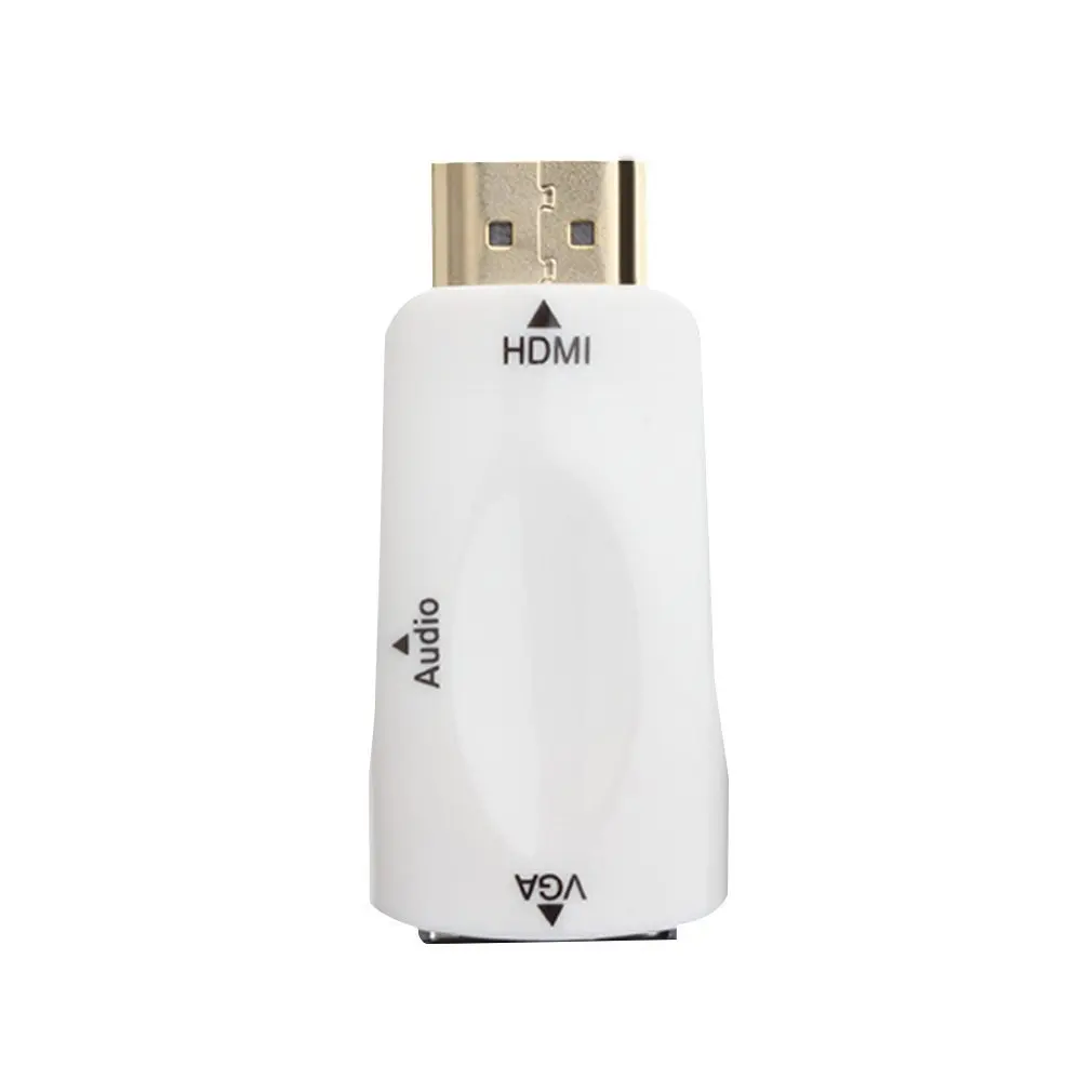 HDMI мужчина к вставной конвертер для VGA коробка адаптер с аудио кабель для ПК HDTV с 3,5 мм аудиокабель AV для ПК Черный дропшиппинг