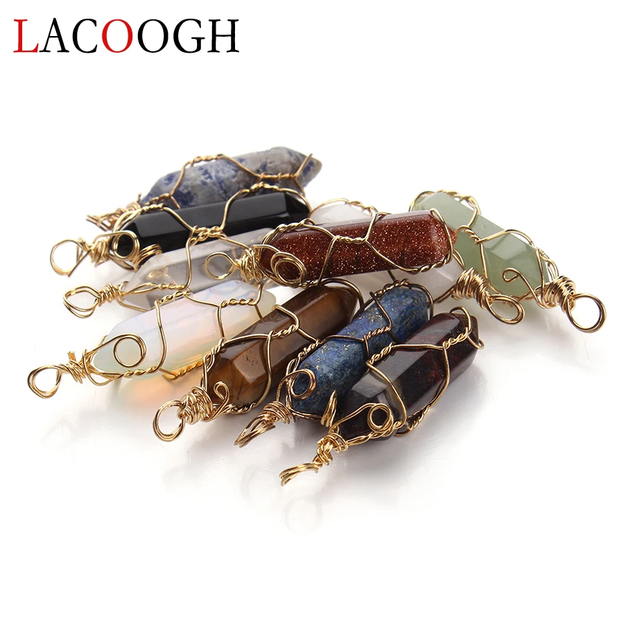 

New Fashion Mix Color 5pcs/lot Crystal Pendulum Healing Dowsing Reiki Chakra Natural Stone Pendants Charms For Chain Necklaces